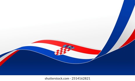 Fondo ondulado del Vector de la bandera de Croacia con espacio de copia para el texto. Día Nacional de Croacia