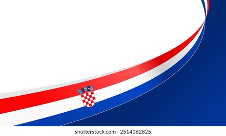 Fondo ondulado del Vector de la bandera de Croacia con espacio de copia para el texto. Día Nacional de Croacia