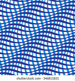 Wavy crossed stripes seamless pattern 3D. Abstract fashion texture. Geometric color template. Graphic style for wallpaper, wrapping, fabric, background, apparel, prints, website, blog etc. Vector