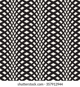 Wavy crossed stripes seamless pattern 3D. Abstract fashion texture. Geometric monochrome modern template. Design for wallpaper, wrapping, fabric, background, apparel, prints etc. Vector illustration