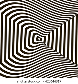 Wavy crossed stripes seamless pattern 3D. Abstract fashion texture. Geometric monochrome template. Graphic style for wallpaper, wrapping, fabric, background, apparel, prints, website etc. Vector