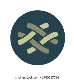 wavy crossover logo on blue circle background