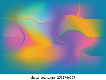 Wavy curly lines rainbow color background vector illustration for background design.