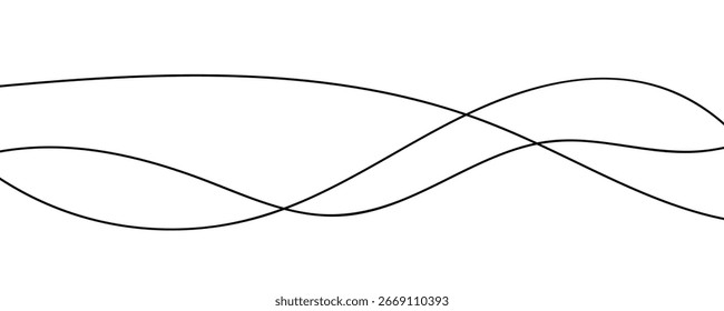 Wavy curve line abstract vector illustration. visual flow for design element