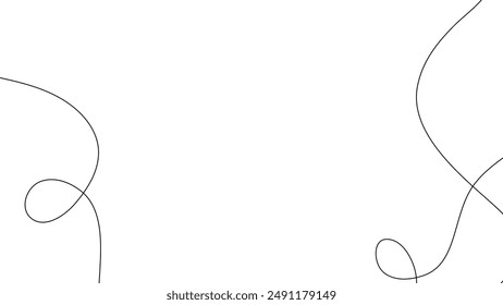 Wavy curve line bg. Undulate thin wave seamless pattern. Squiggle and wiggly side frame sketch. Simple, dynamic and elegant presentation with amplitude curl. Wobbly black winding organic graphic