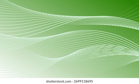 Fondo verde abstracto del patrón ondulado de la curva para el tema de la tecnología de la red.