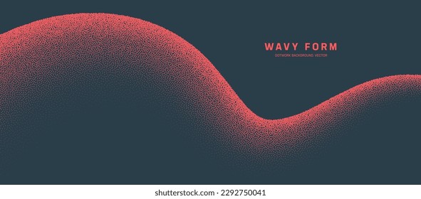 Fondo de resumen minimalista de color rojo de color rojo con el vector de forma curva ondulada con el borde grueso. Ritmo y armonía Papel de escritorio Panorámico Conceptual Minimalista. Resumen de arte gráfico contemporáneo de degradado de semitono