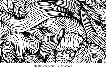 Wavy curved line background. Cover template art.