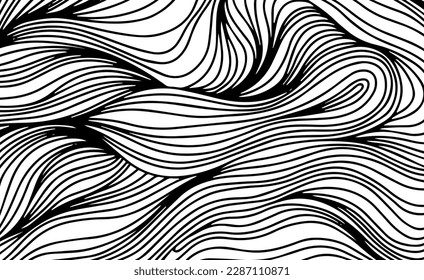 Wavy curved line background. Cover template art.