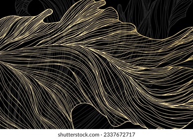 Wavy curved line gradient background. Wallpaper abstract template.