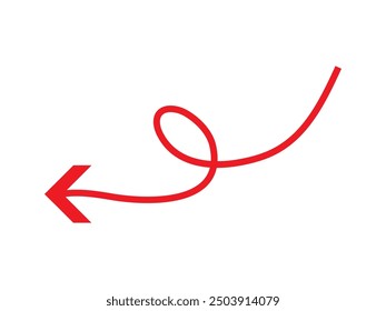 wavy curved Long arrow icon. long line arrow vector. flat style Arrow symbol. arrow on a white background. vector illustration.