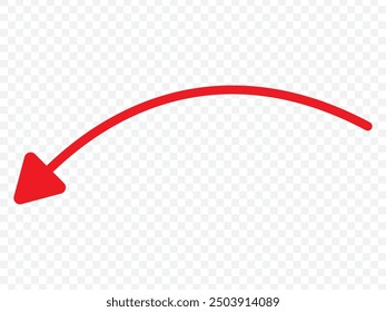 wavy curved Long arrow icon. long line arrow vector. flat style Arrow symbol. arrow on a white background. vector illustration.