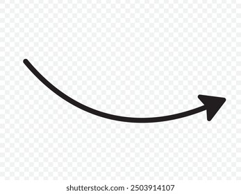 wavy curved Long arrow icon. long line arrow vector. flat style Arrow symbol. arrow on a white background. vector illustration.