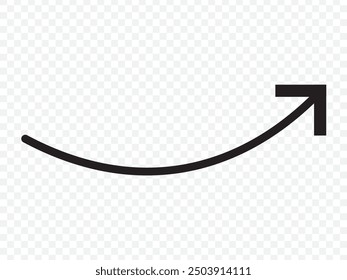 wavy curved Long arrow icon. long line arrow vector. flat style Arrow symbol. arrow on a white background. vector illustration.