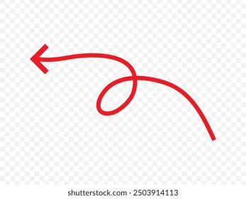 wavy curved Long arrow icon. long line arrow vector. flat style Arrow symbol. arrow on a white background. vector illustration.