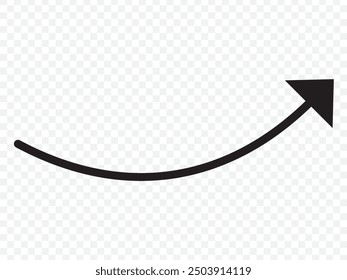 wavy curved Long arrow icon. long line arrow vector. flat style Arrow symbol. arrow on a white background. vector illustration.