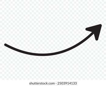 wavy curved Long arrow icon. long line arrow vector. flat style Arrow symbol. arrow on a white background. vector illustration.