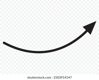 wavy curved Long arrow icon. long line arrow vector. flat style Arrow symbol. arrow on a white background. vector illustration.