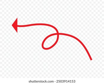 wavy curved Long arrow icon. long line arrow vector. flat style Arrow symbol. arrow on a white background. vector illustration.