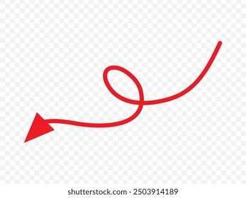 wavy curved Long arrow icon. long line arrow vector. flat style Arrow symbol. arrow on a white background. vector illustration.