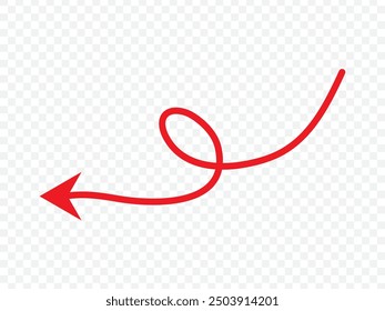 wavy curved Long arrow icon. long line arrow vector. flat style Arrow symbol. arrow on a white background. vector illustration.