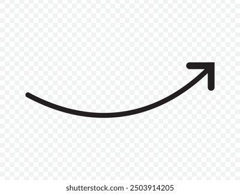 wavy curved Long arrow icon. long line arrow vector. flat style Arrow symbol. arrow on a white background. vector illustration.