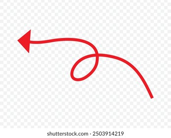 wavy curved Long arrow icon. long line arrow vector. flat style Arrow symbol. arrow on a white background. vector illustration.
