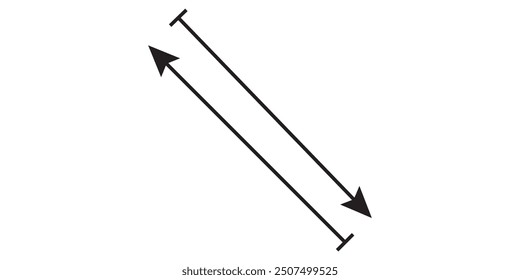 wavy curved Long arrow icon. long line arrow vector.