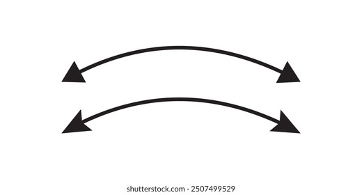 wavy curved Long arrow icon. long line arrow vector.