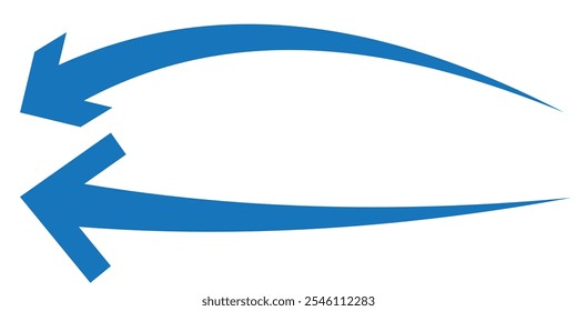 wavy curved Long arrow icon. long line arrow vector. flat style Arrow symbol. arrow on a white background. vector illustration.