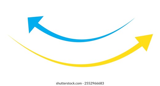 wavy curved Long arrow icon. long line arrow vector. flat style Arrow symbol. arrow on a white background. vector illustration. 333