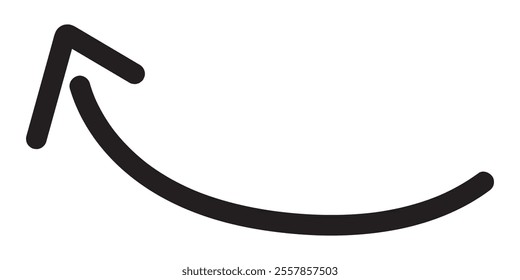 wavy curved Long arrow icon. long line arrow vector. flat style Arrow symbol. arrow on a white background. vector illustration.