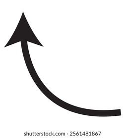 wavy curved Long arrow icon. long line arrow vector. flat style Arrow symbol. arrow on a white background. vector illustration.