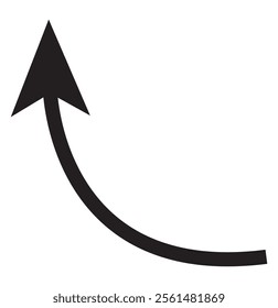 wavy curved Long arrow icon. long line arrow vector. flat style Arrow symbol. arrow on a white background. vector illustration.