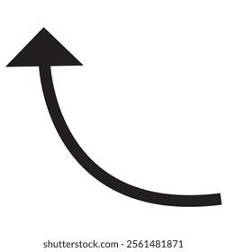 wavy curved Long arrow icon. long line arrow vector. flat style Arrow symbol. arrow on a white background. vector illustration.