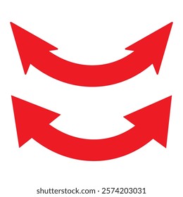 wavy curved Long arrow icon. long line arrow vector. flat style Arrow symbol. arrow on a white background. vector illustration.