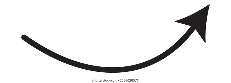 wavy curved Long arrow icon. long line arrow vector. Black long curve arrow icon vector illustration. curved arrow sign.