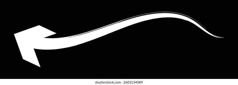 Wavy curved Long arrow icon. long line arrow vector. flat style Arrow symbol. arrow on a isolated background. 
