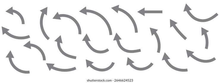 wavy curved Long arrow icon. long line arrow vector. flat style Arrow symbol. arrow on a white background.