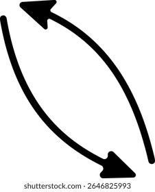 wavy curved Long arrow icon. long line arrow vector. flat style Arrow symbol.