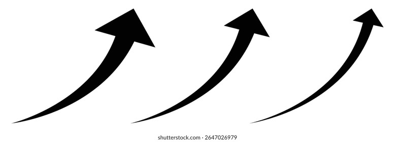wavy curved Long arrow icon. long line arrow vector. flat style Arrow symbol.