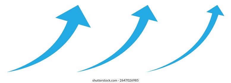 wavy curved Long arrow icon. long line arrow vector. flat style Arrow symbol.