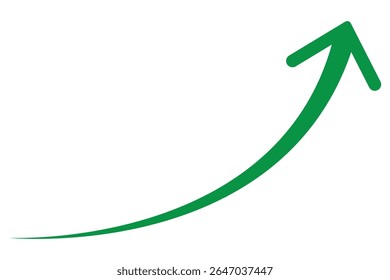 wavy curved Long  line arrow vector. flat style Arrow symbol.  on a transparent background. vector illustration. blue long arrow, curve green arrow icon vector for your apps, web