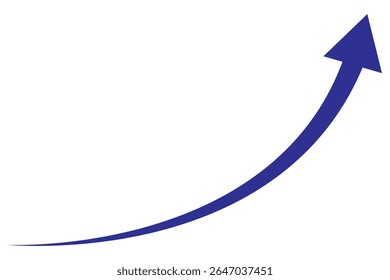 wavy curved Long  line arrow vector. flat style Arrow symbol.  on a transparent background. vector illustration. blue long arrow, curve green arrow icon vector for your apps, web