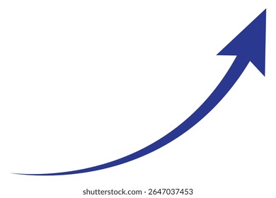 wavy curved Long  line arrow vector. flat style Arrow symbol.  on a transparent background. vector illustration. blue long arrow, curve green arrow icon vector for your apps, web