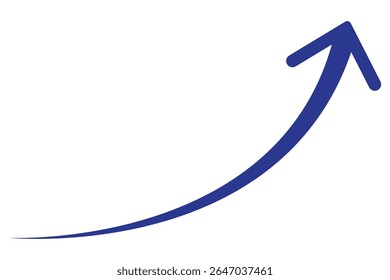 wavy curved Long  line arrow vector. flat style Arrow symbol.  on a transparent background. vector illustration. blue long arrow, curve green arrow icon vector for your apps, web