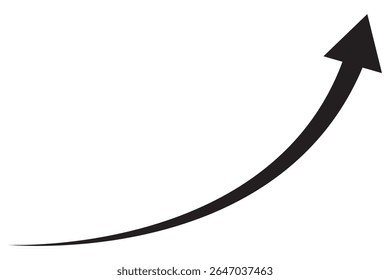 wavy curved Long  line arrow vector. flat style Arrow symbol.  on a transparent background. vector illustration. blue long arrow, curve green arrow icon vector for your apps, web