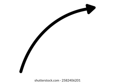 wavy and curved wave long arrow vector icon. Horizontal wavy curved long arrow icon. flat style curved long arrow vector illustration.