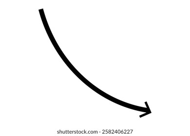wavy and curved wave long arrow vector icon. Horizontal wavy curved long arrow icon. flat style curved long arrow vector illustration.
