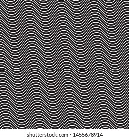 Wavy, curves lines. Optical art background. Wave design black and white. Digital image with a psychedelic stripes. Vector illustration